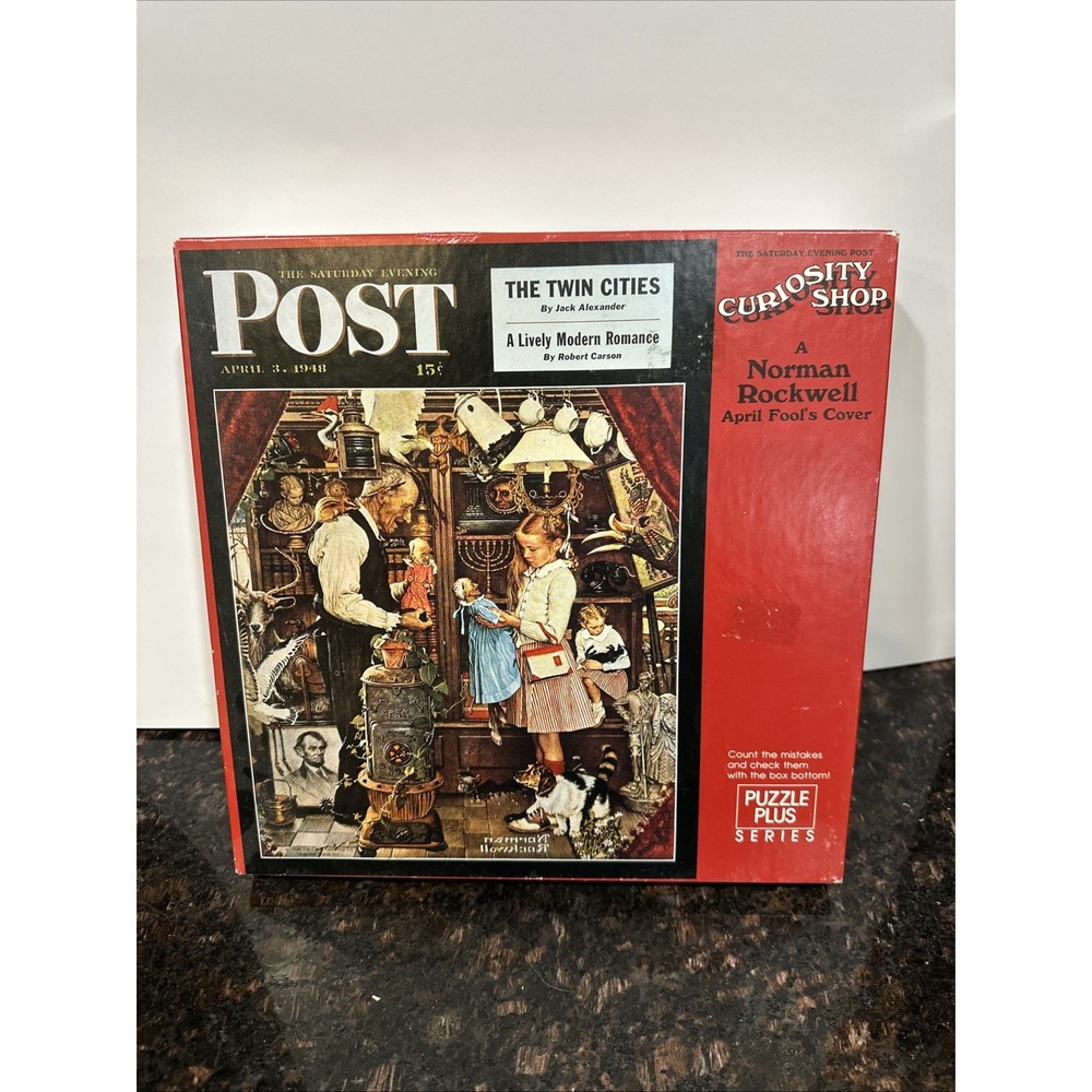 Saturday Evening Post Puzzle Rockwell CURIOSITY SHOP April Fools RARE